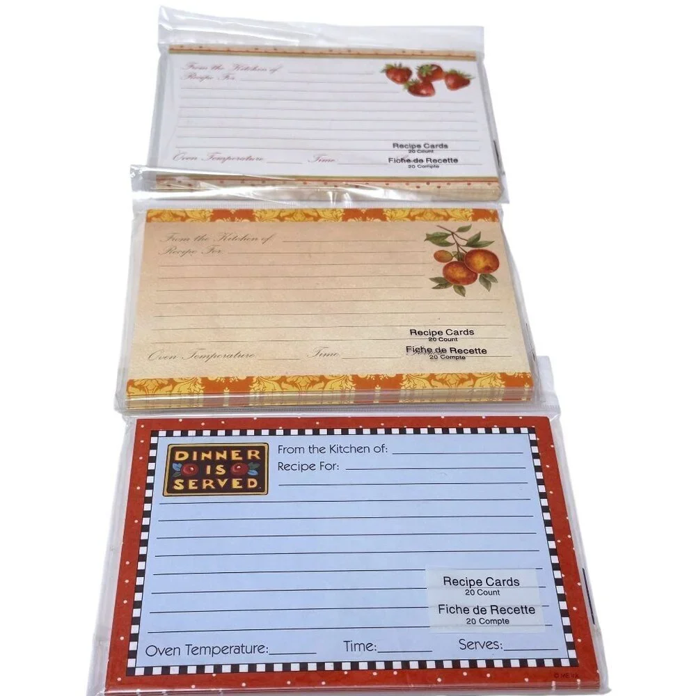 3 Packs of 20 Recipe Cards by Studio 18 From the Kitchen Of Series 4x6